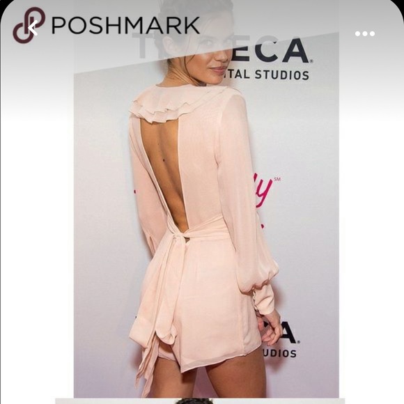 Intermix silk romper- blush - Picture 1 of 9